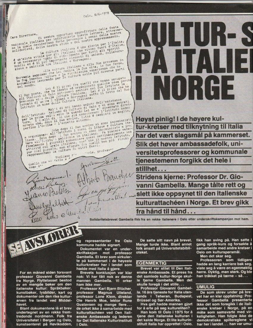 Riproduzione dell'articolo su Se og Hør, prima pagina