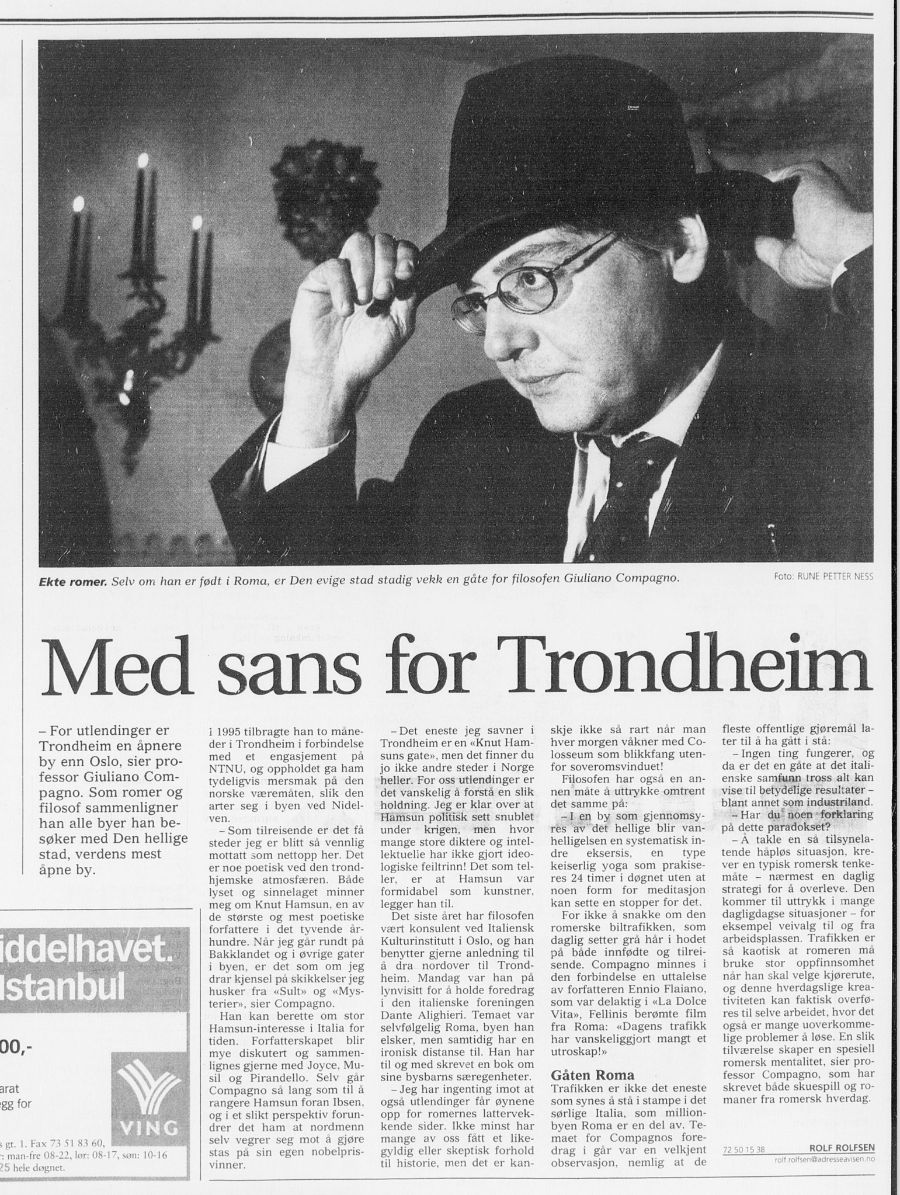 Articolo originale di Adresseavisen del 26 gennaio 2000