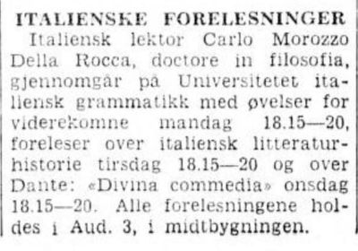 Articolo Aftenposten 24 novembre 1954