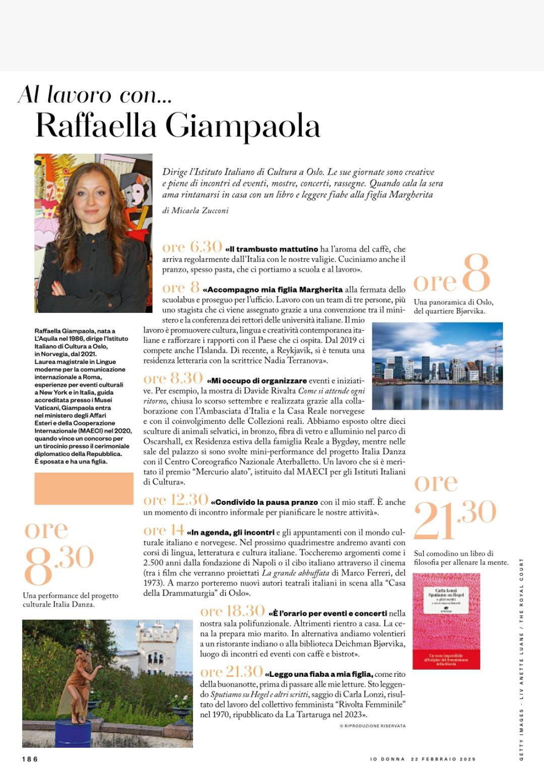 Copertina dell'articolo di Io Donna su Raffaella Giampaola