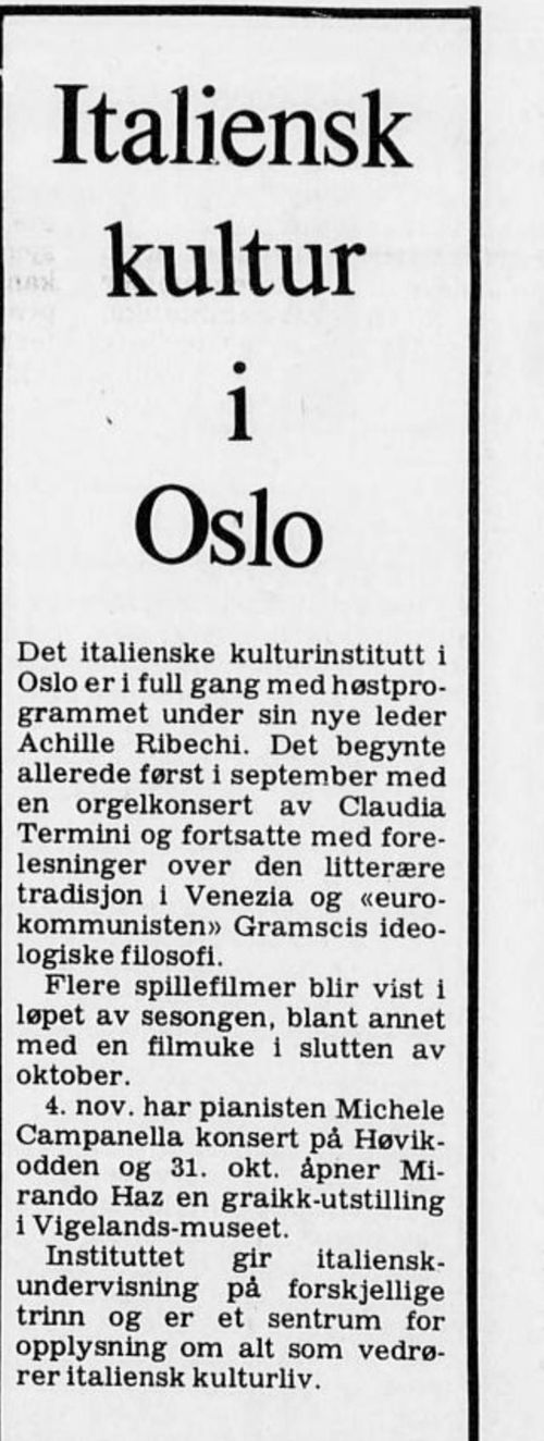 Articolo del giornale Morgenbladet del 5 ottobre 1979