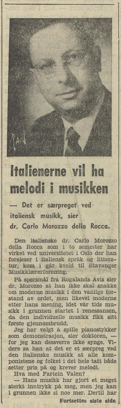 Prima parte articolo Rogaland Avis 27 aprile 1956