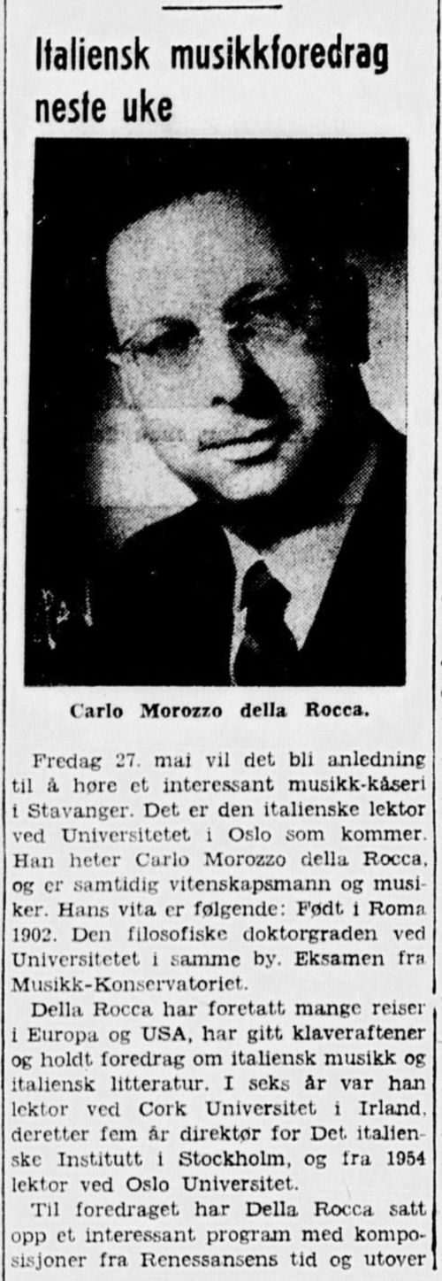 Articolo Stavangeren 21 aprile 1956